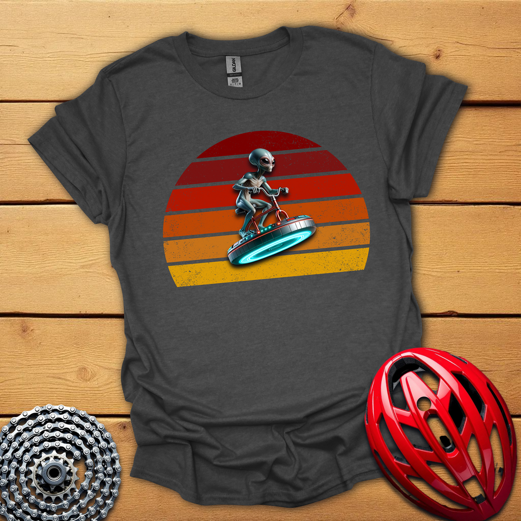 Alien riding an alien bicycle T-Shirt