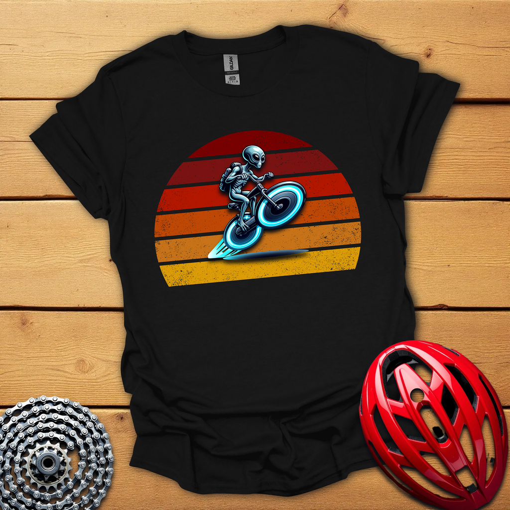 Alien riding hoover bike T-Shirt