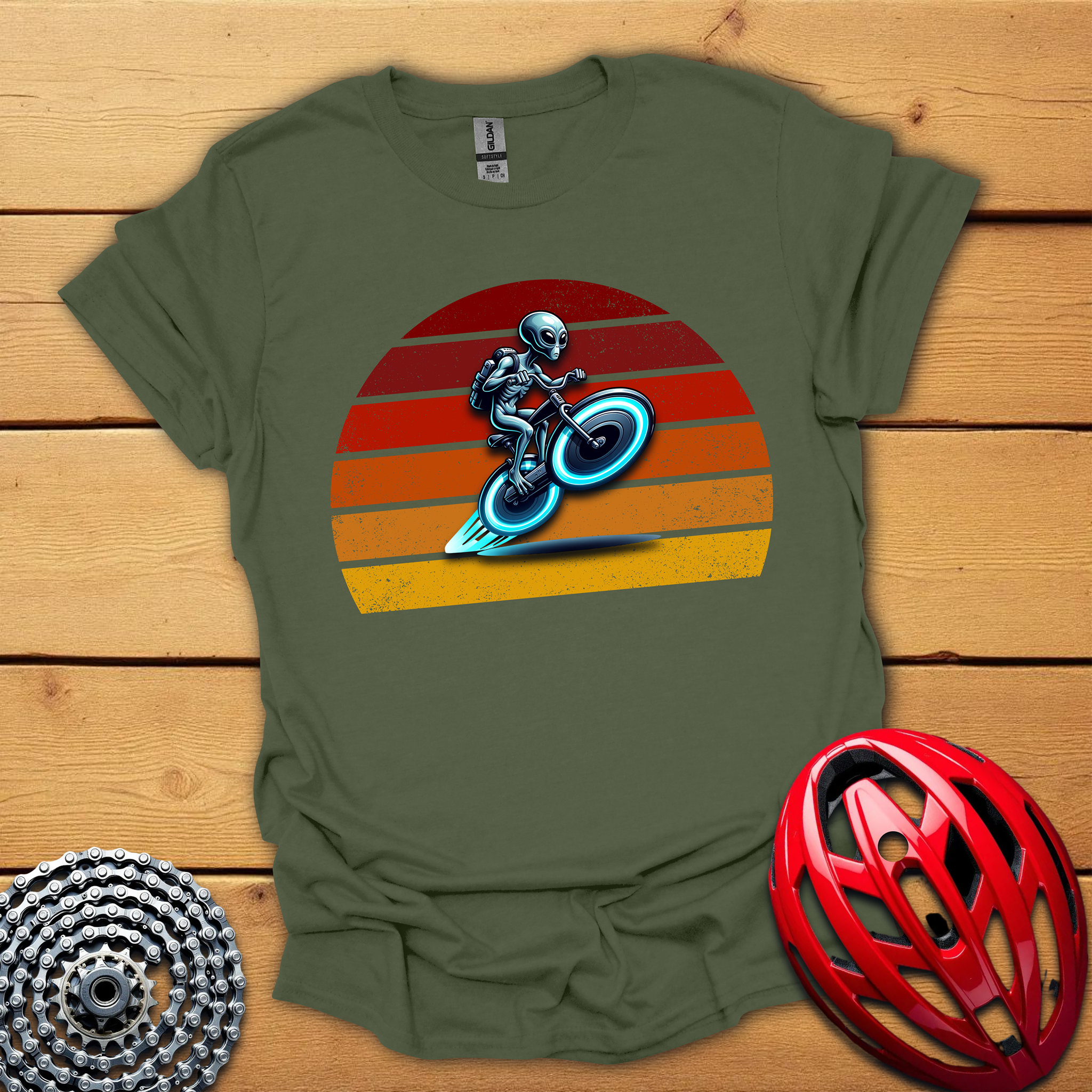 Alien riding hoover bike T-Shirt