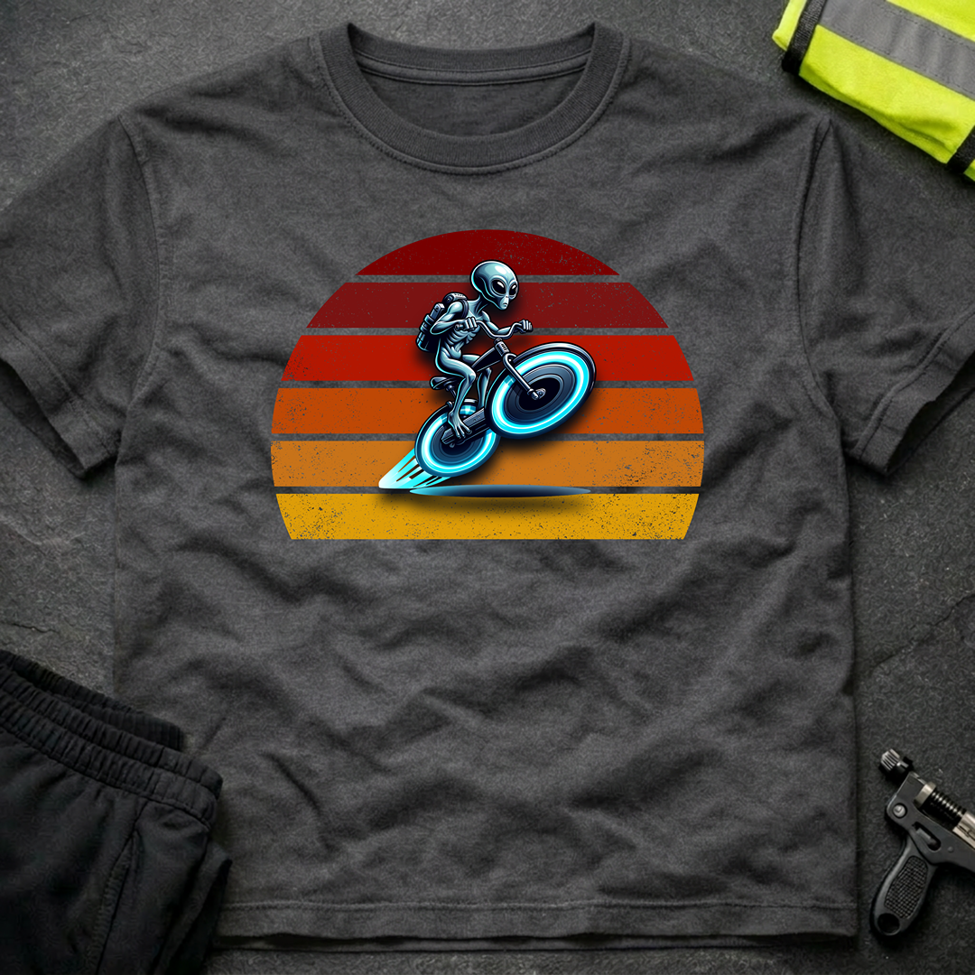 Alien riding hoover bike T-Shirt