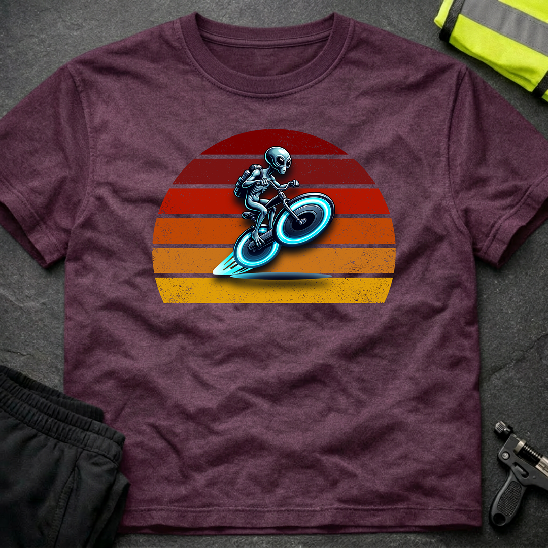 Alien riding hoover bike T-Shirt