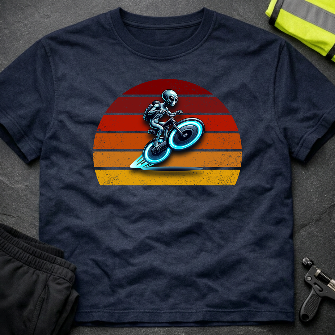 Alien riding hoover bike T-Shirt