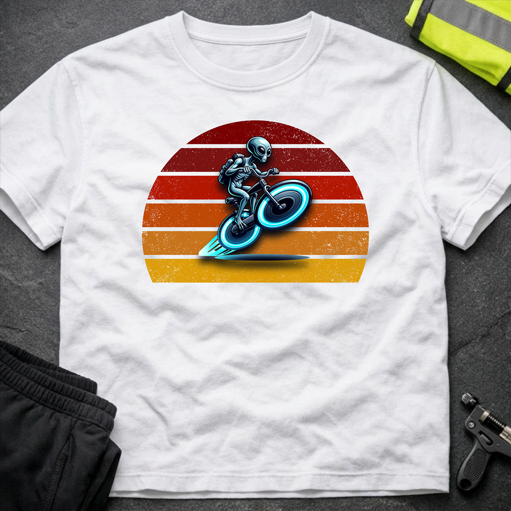 Alien riding hoover bike T-Shirt