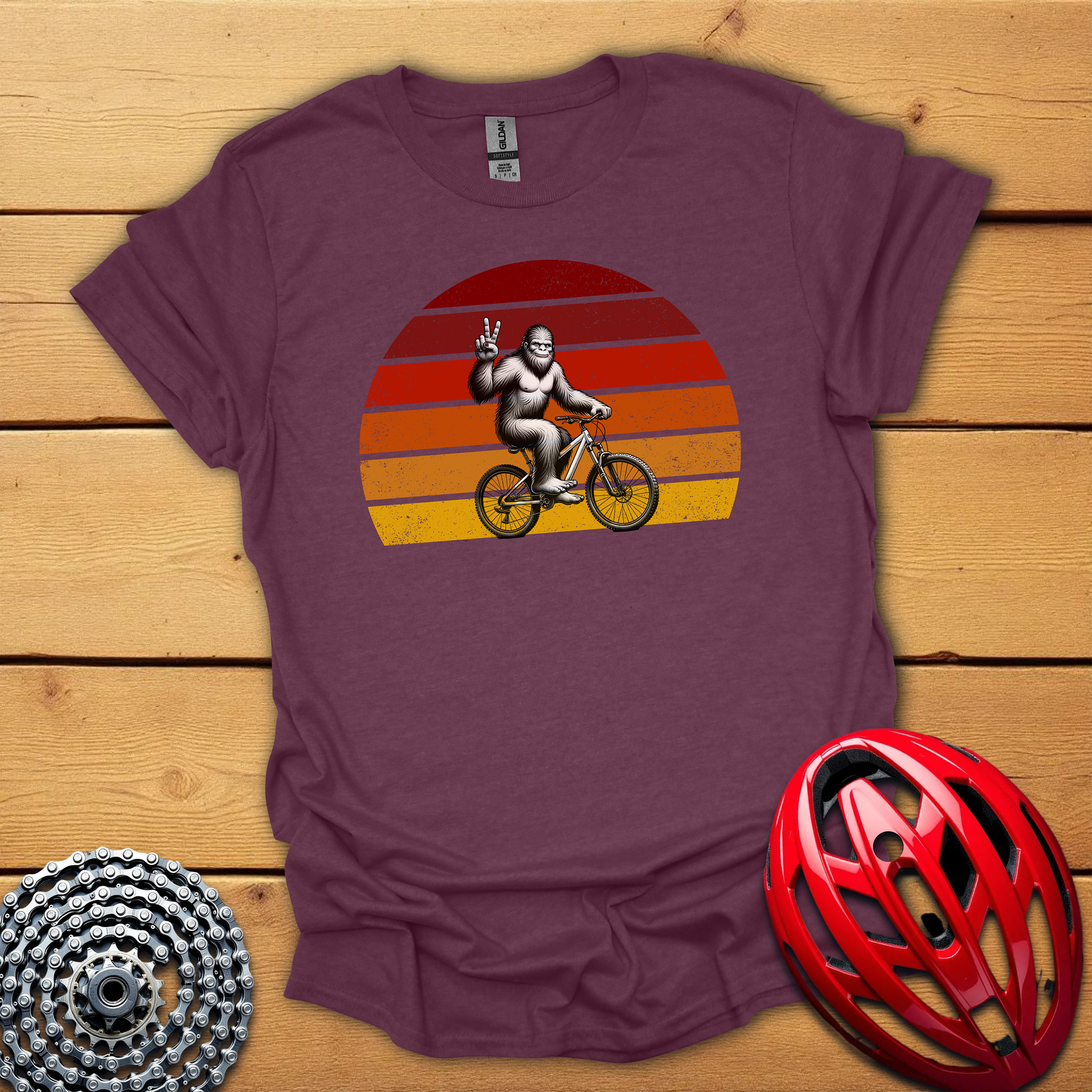 Bigfoot on a bicycle T-Shirt