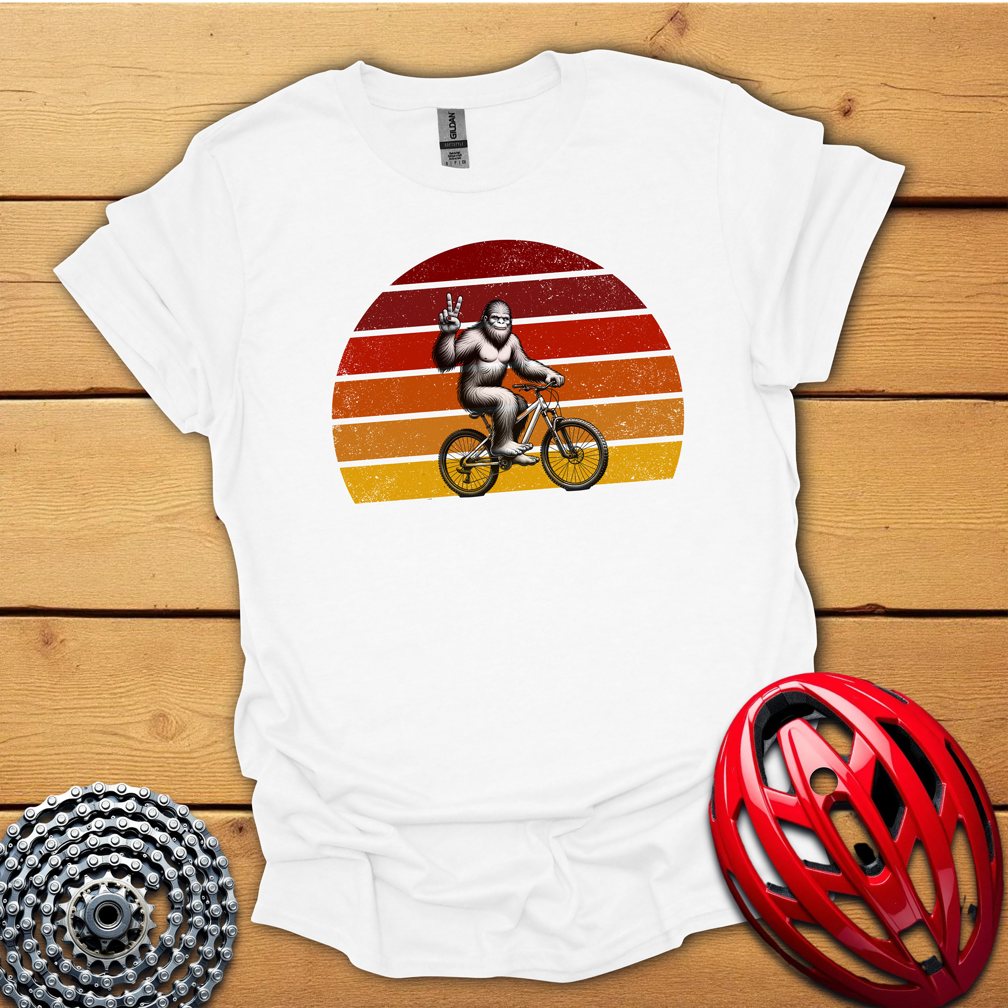 Bigfoot on a bicycle T-Shirt