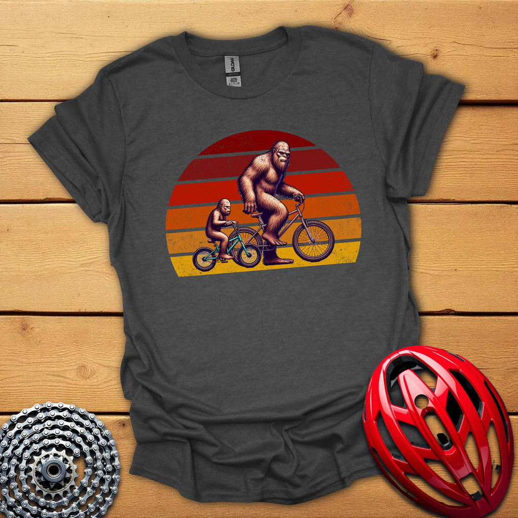 Bigfoot and son cycling Father's Day T-Shirt
