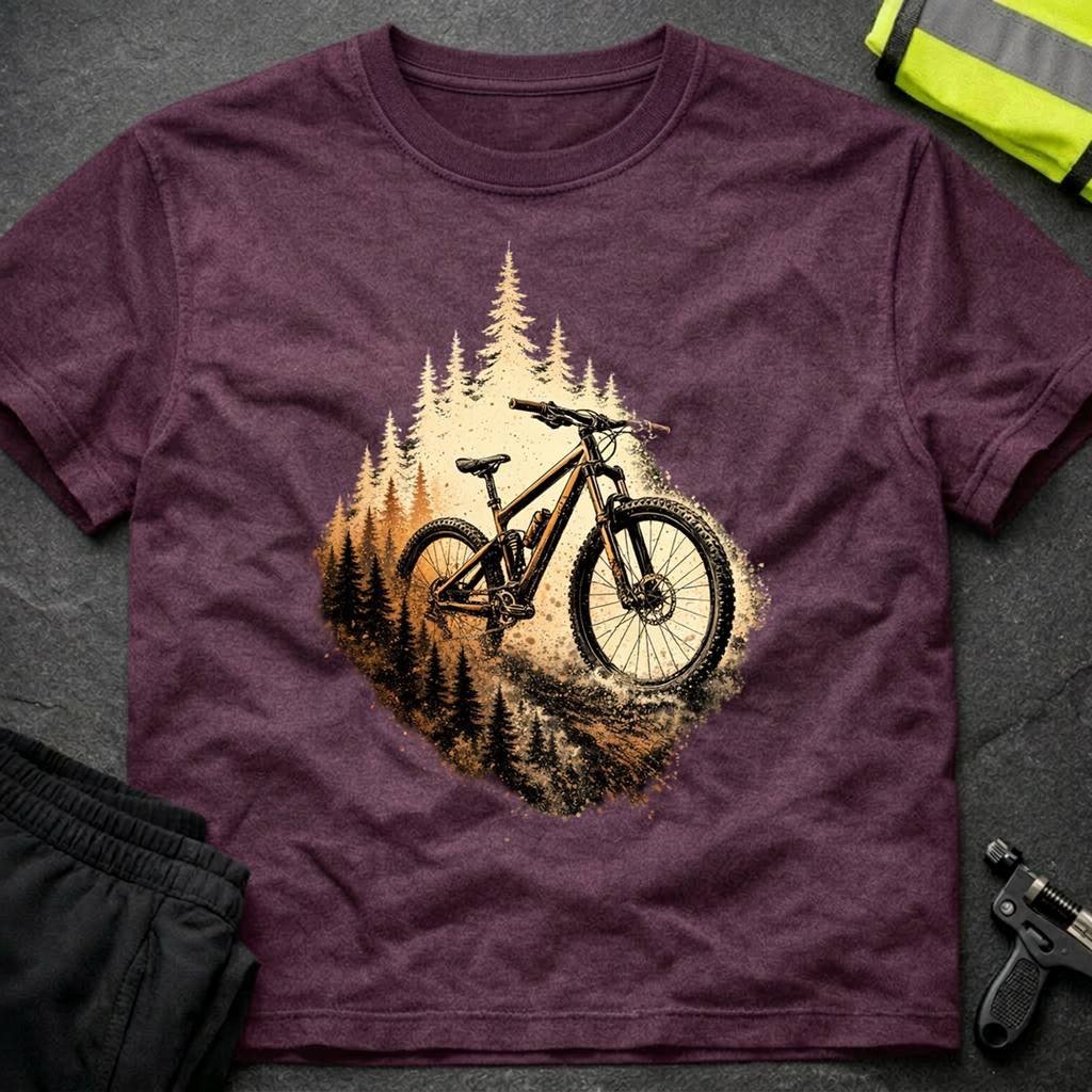 Bike emerging from forest T-Shirt