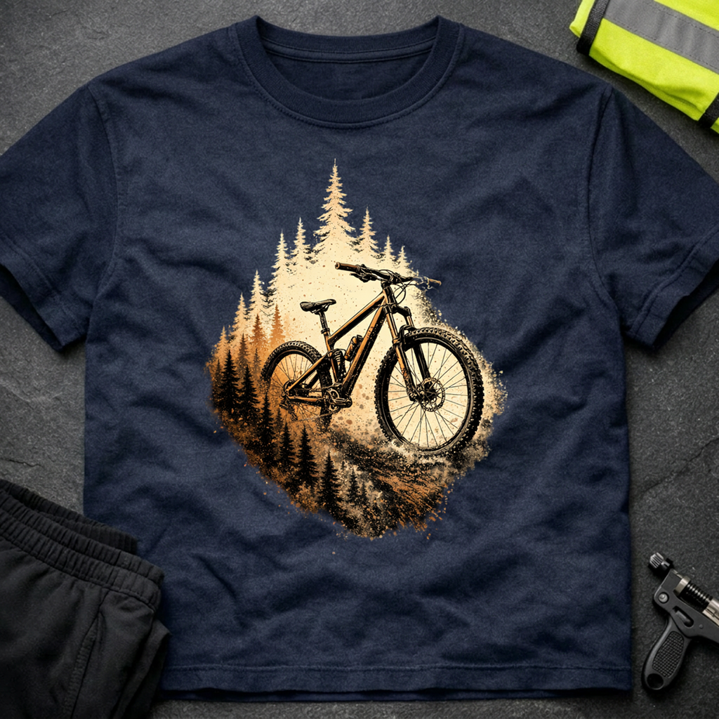 Bike emerging from forest T-Shirt