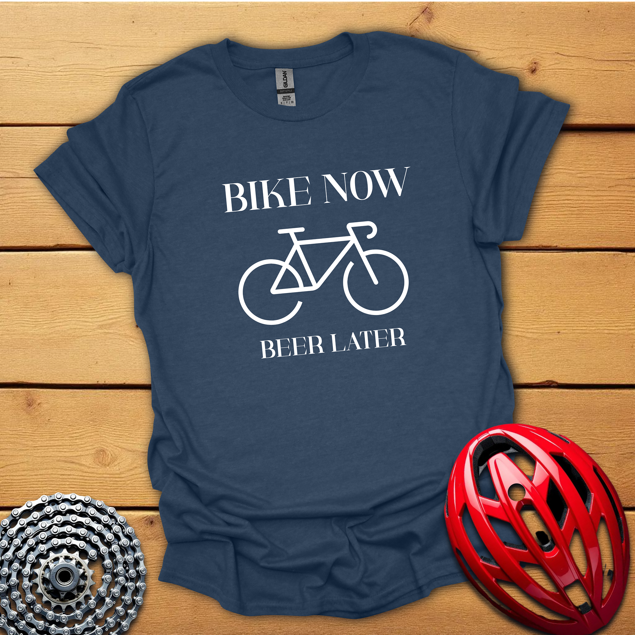Bike now Beer later T-Shirt