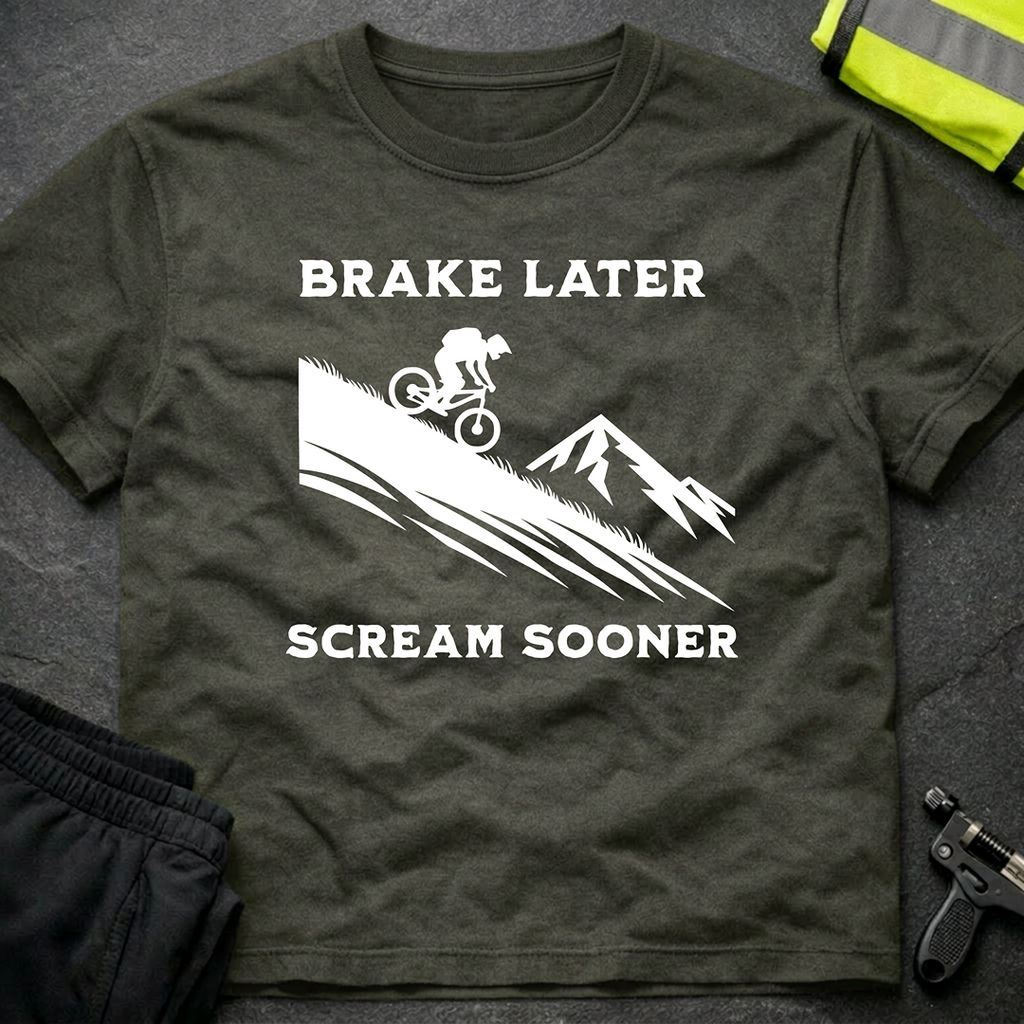 Brake later Scream sooner Downhill T-Shirt