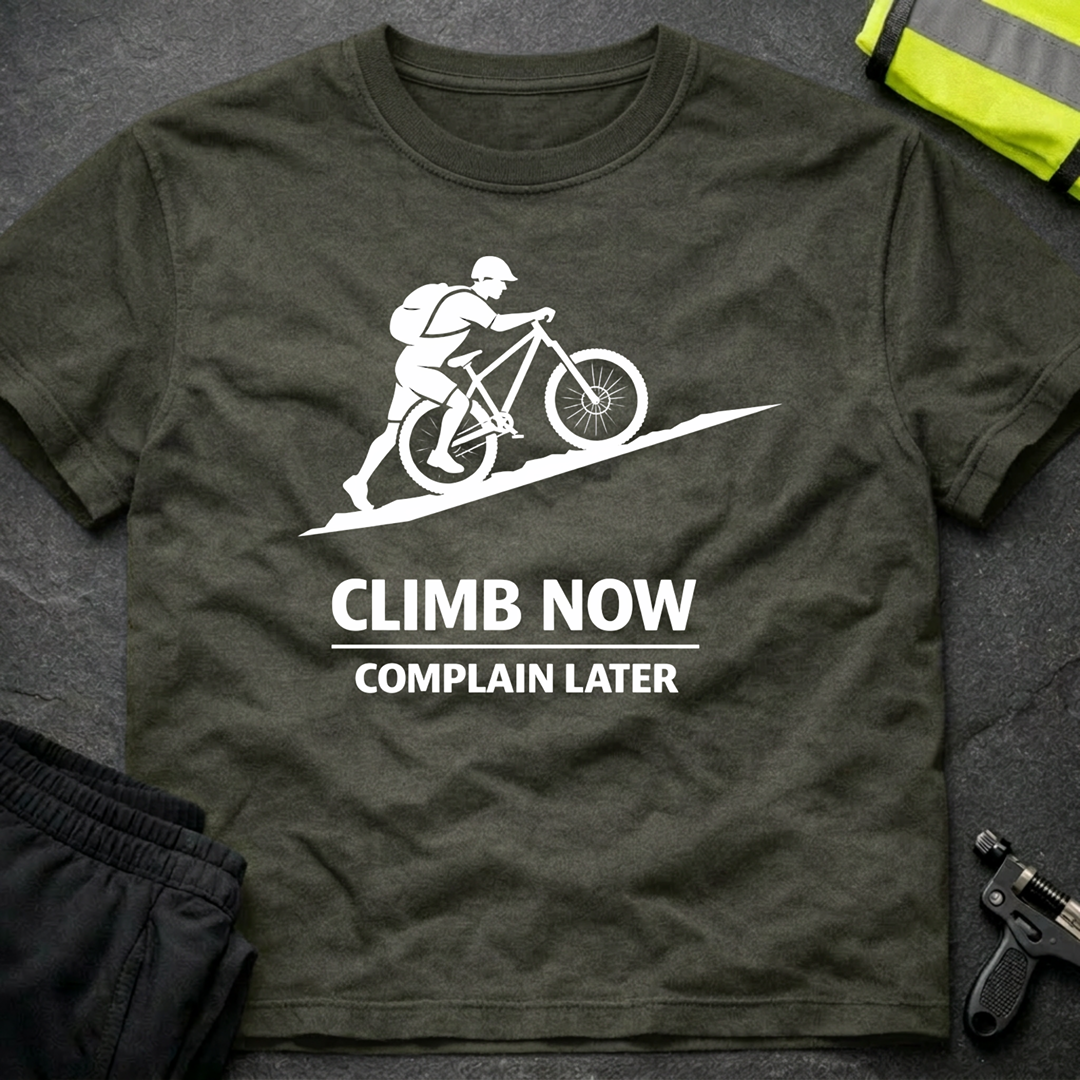 Climb now Complain later T-Shirt