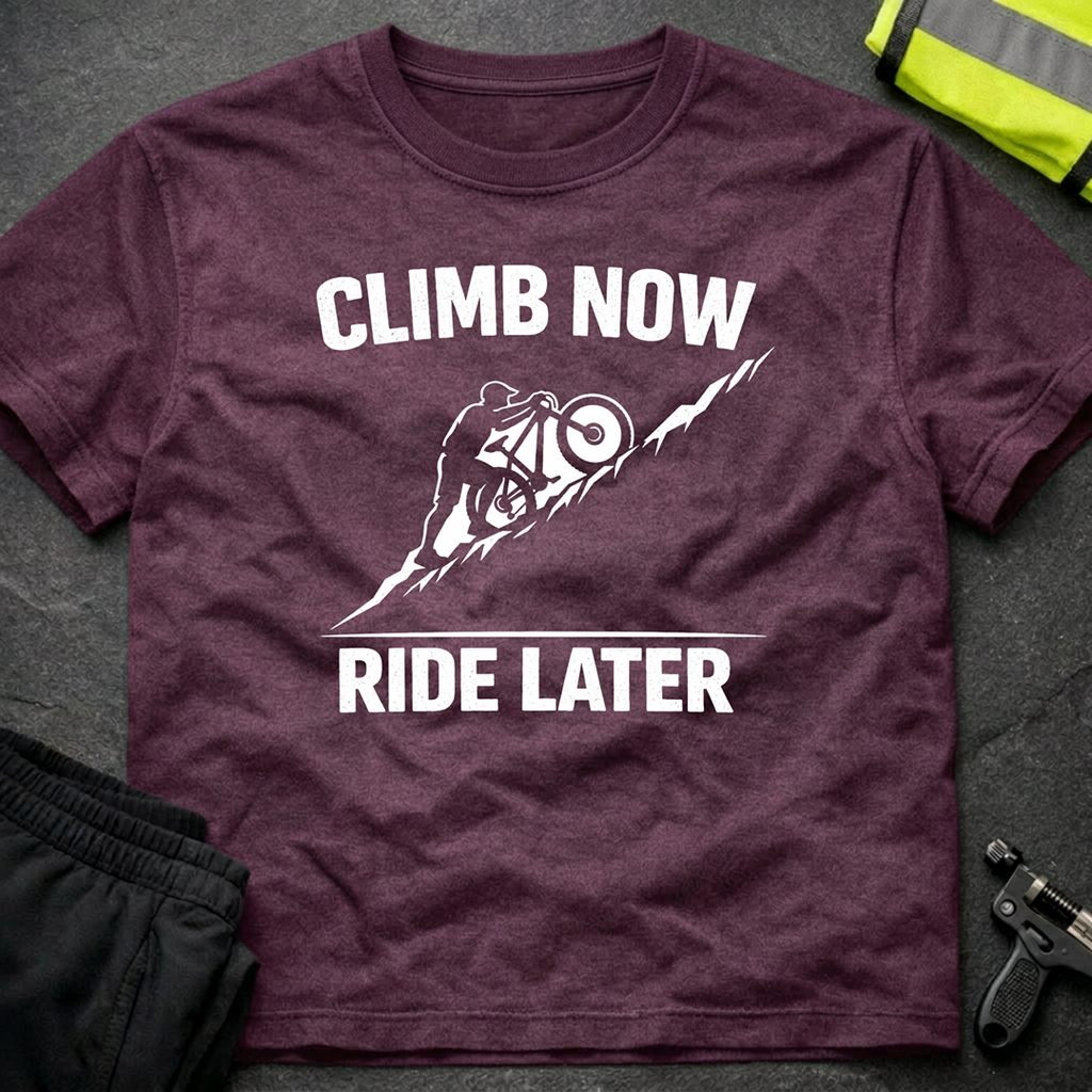 Climb now Ride later T-Shirt