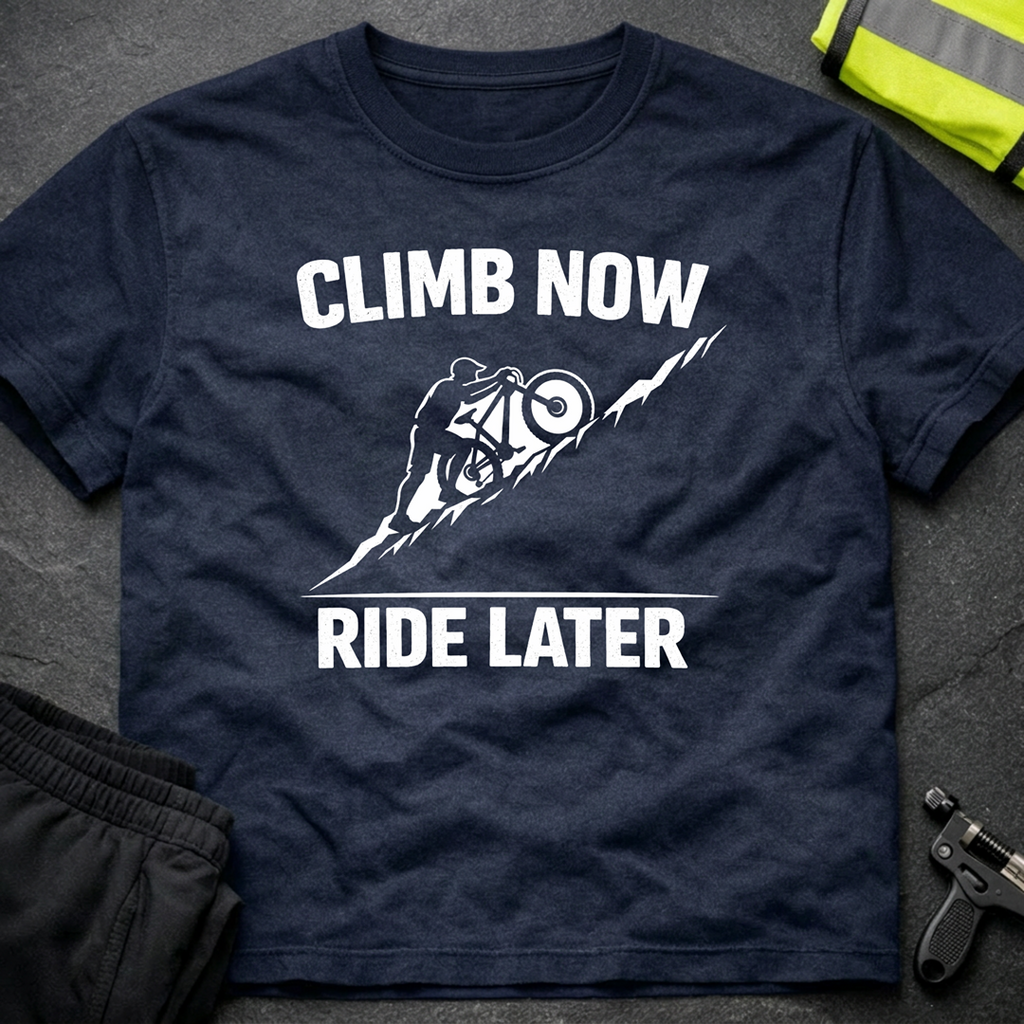 Climb now Ride later T-Shirt