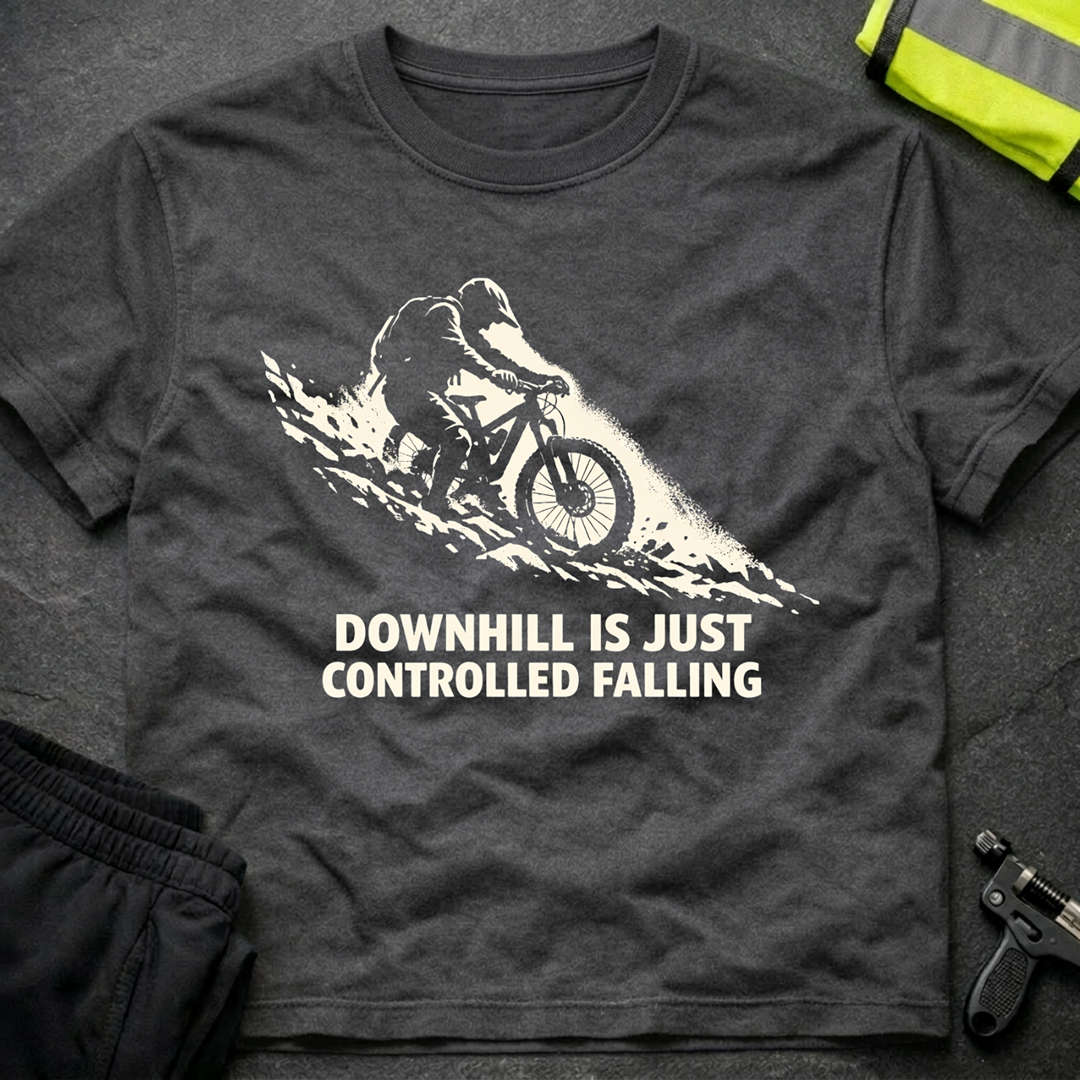 Downhill is controlled falling T-Shirt