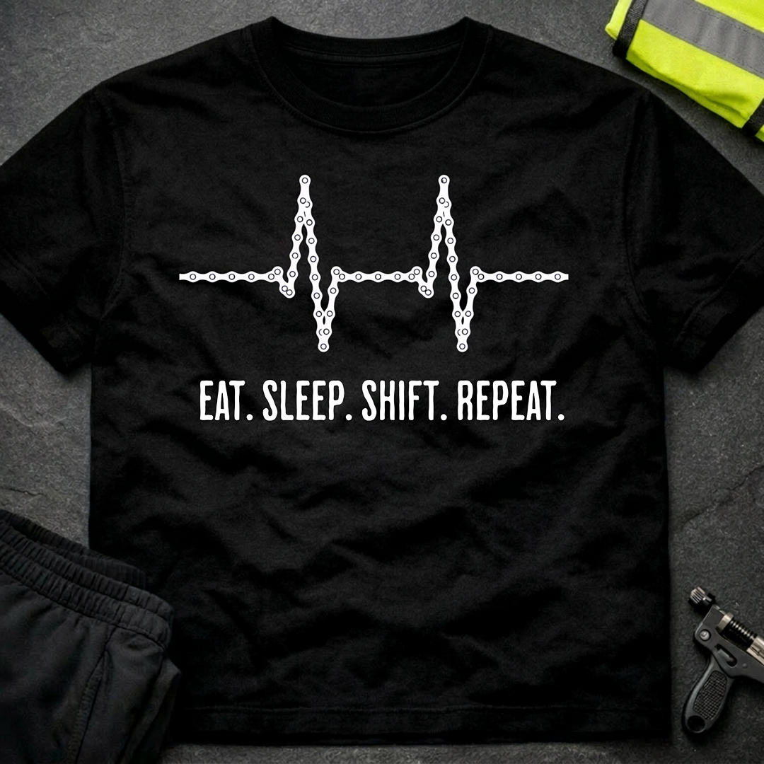 Eat Sleep Shift Repeat Cycling T-Shirt