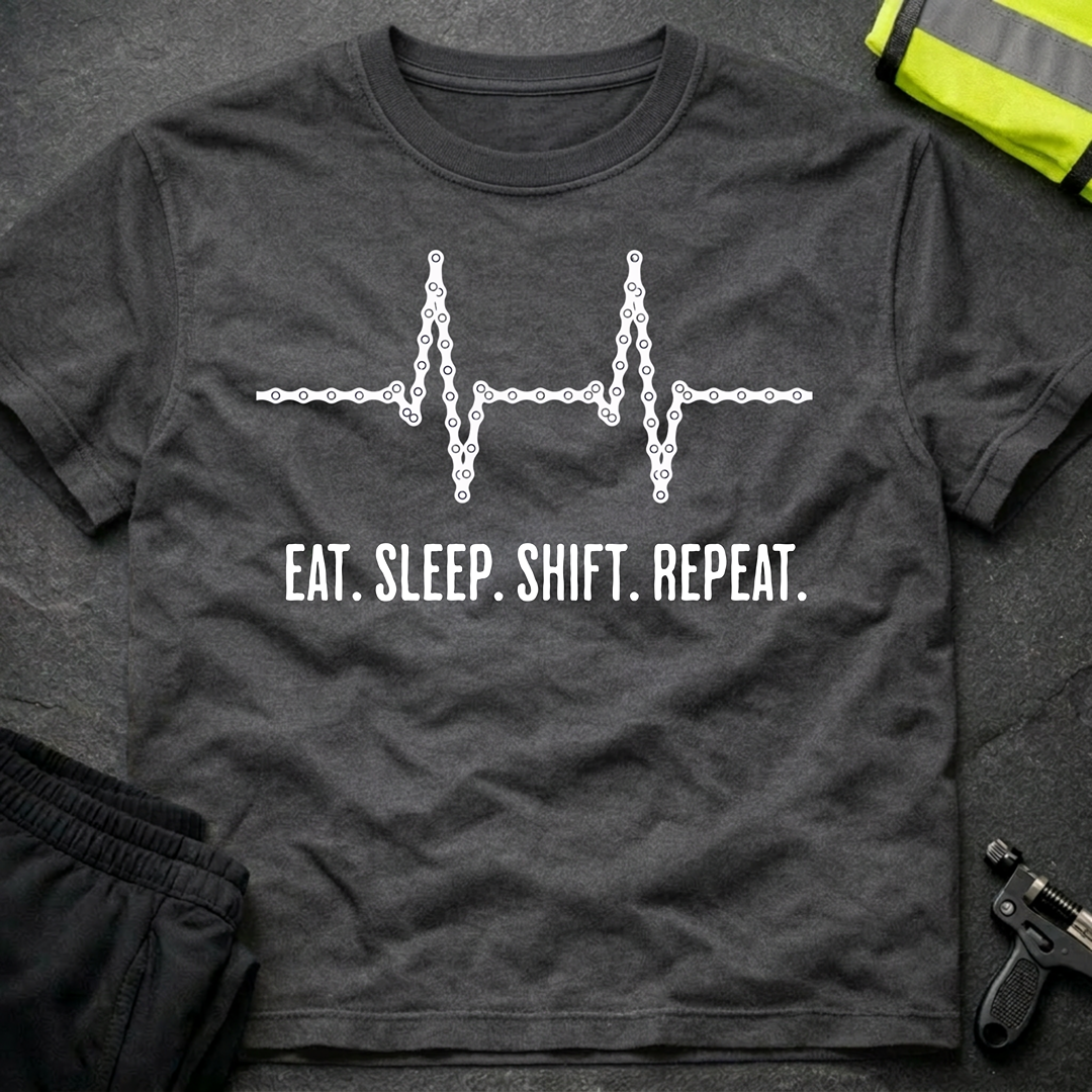 Eat Sleep Shift Repeat Cycling T-Shirt