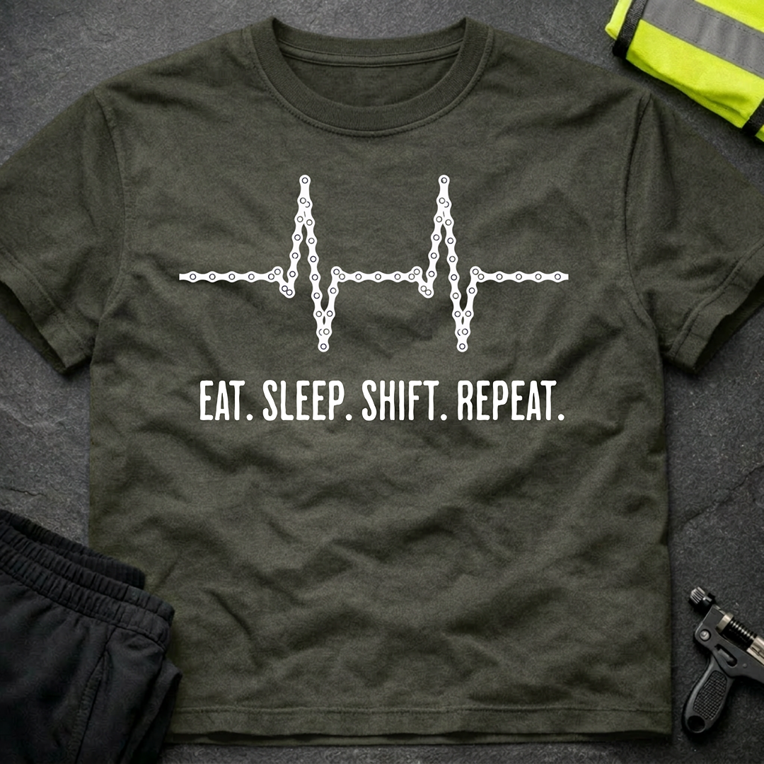 Eat Sleep Shift Repeat Cycling T-Shirt