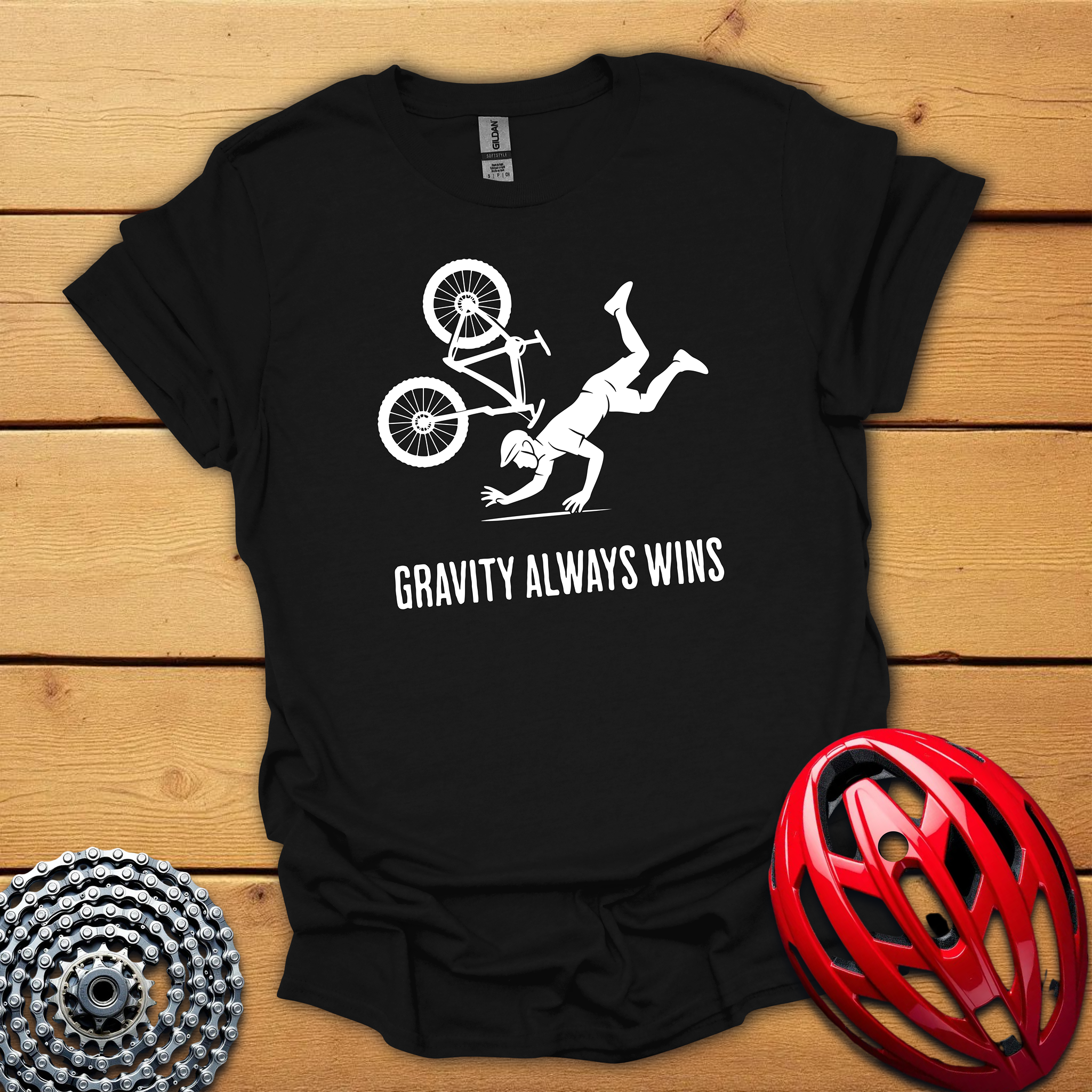 Gravity always wins  cycling T-Shirt