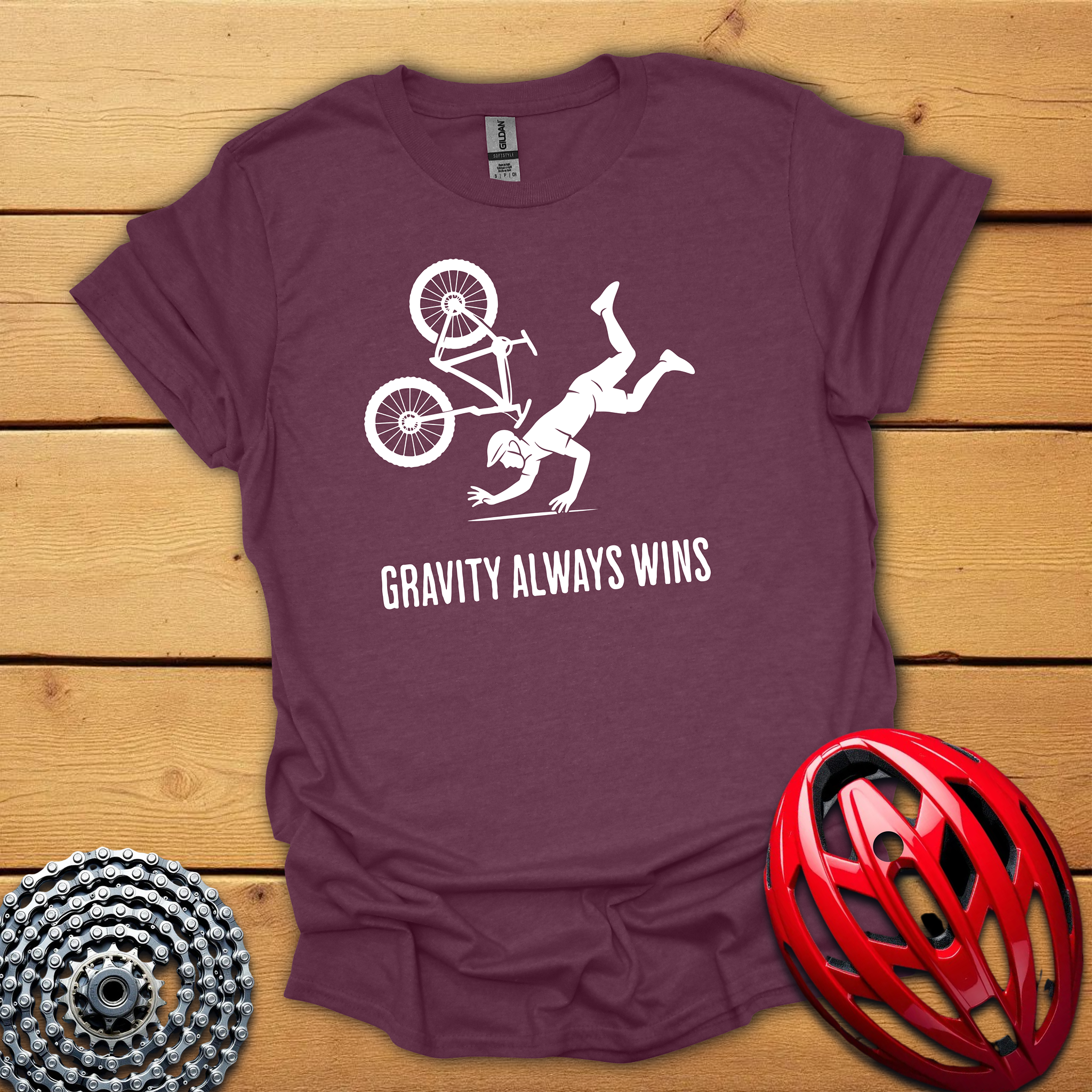 Gravity always wins  cycling T-Shirt