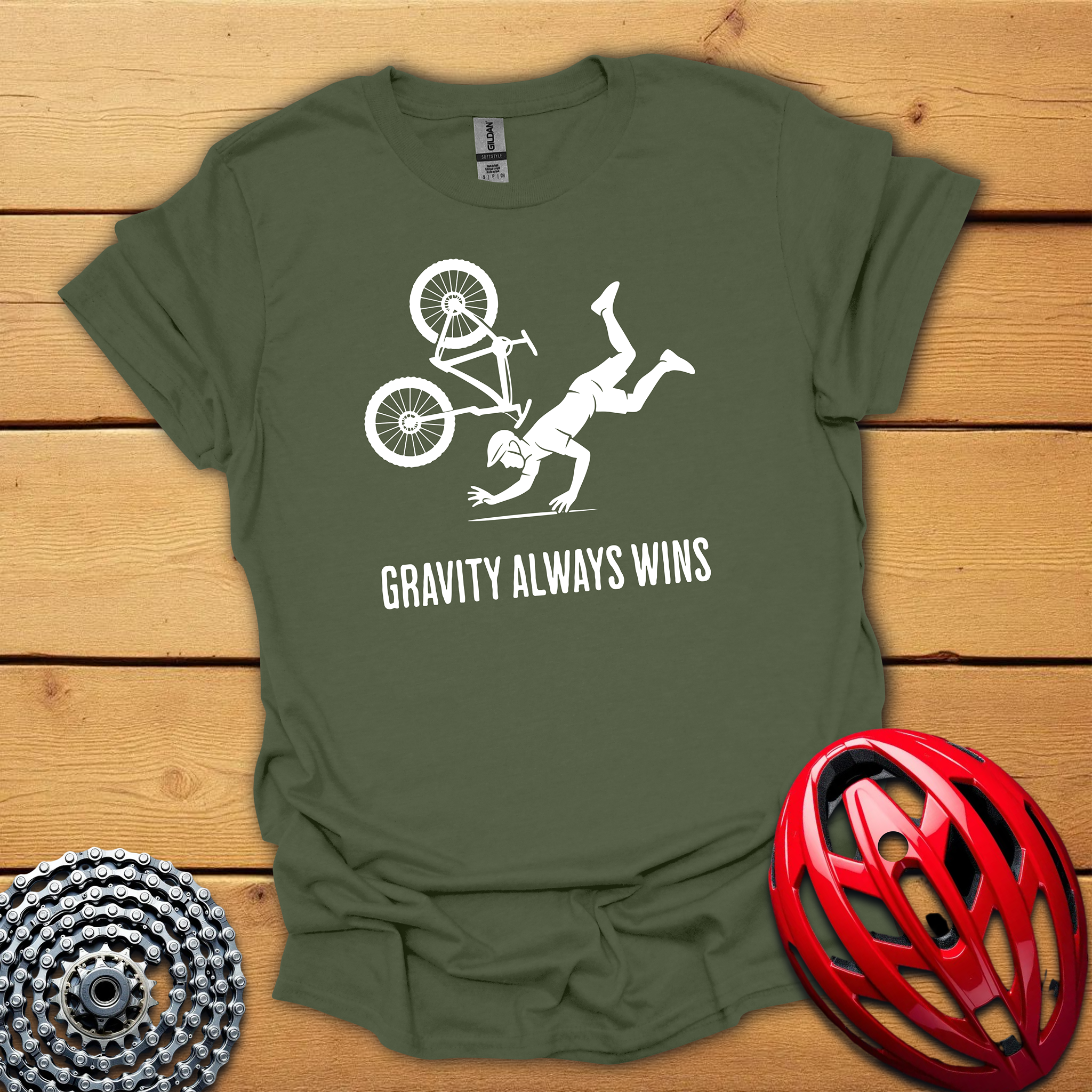 Gravity always wins  cycling T-Shirt