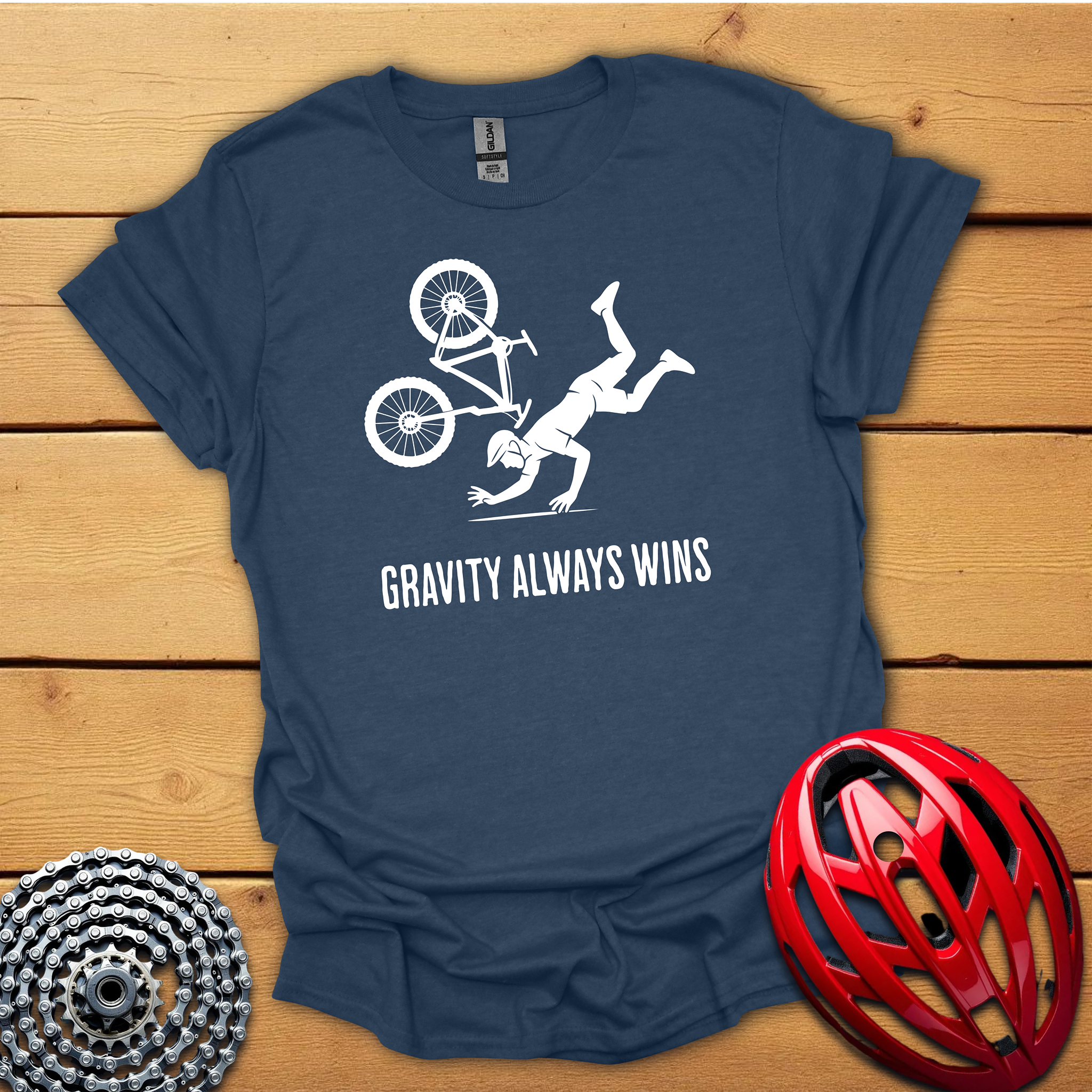 Gravity always wins  cycling T-Shirt