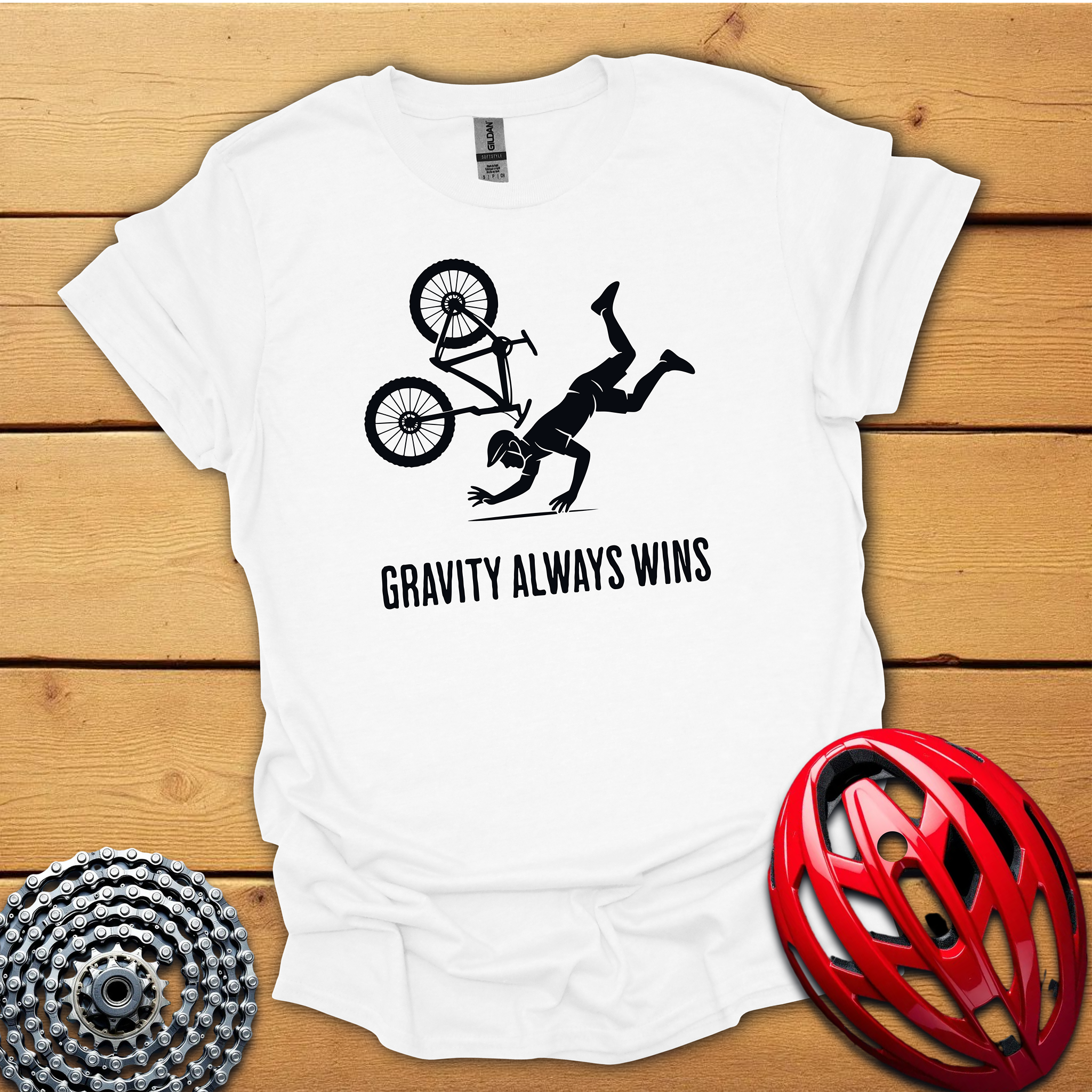 Gravity always wins  cycling T-Shirt