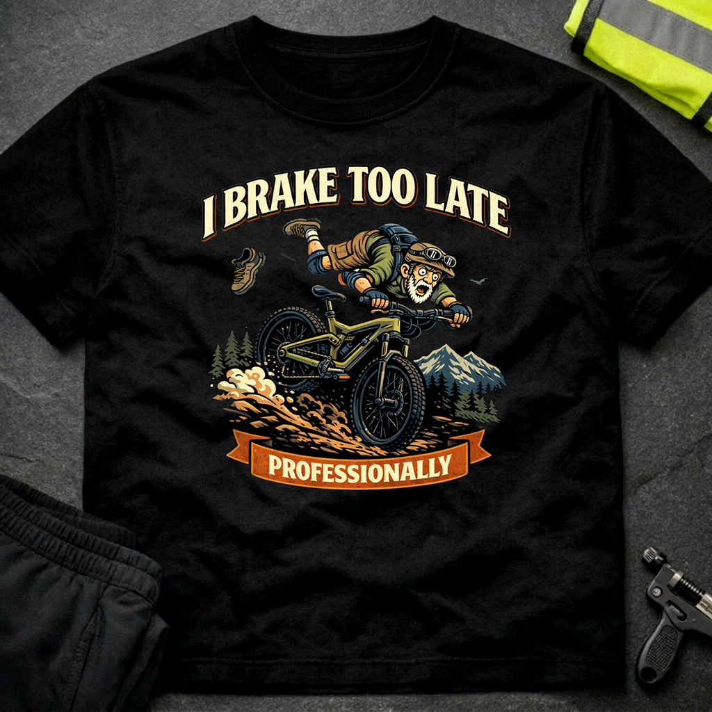 I brake too late professionally T-Shirt