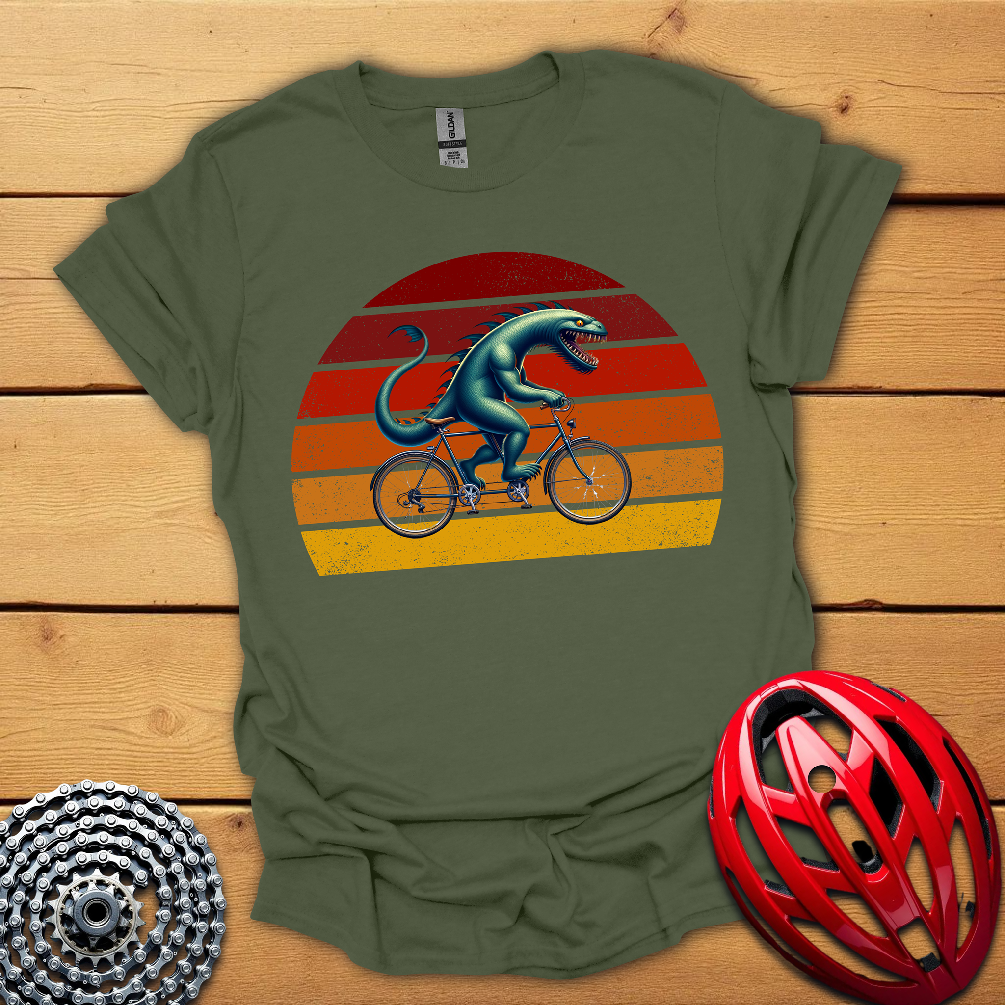 Loch Ness monster tandem cycling T-Shirt