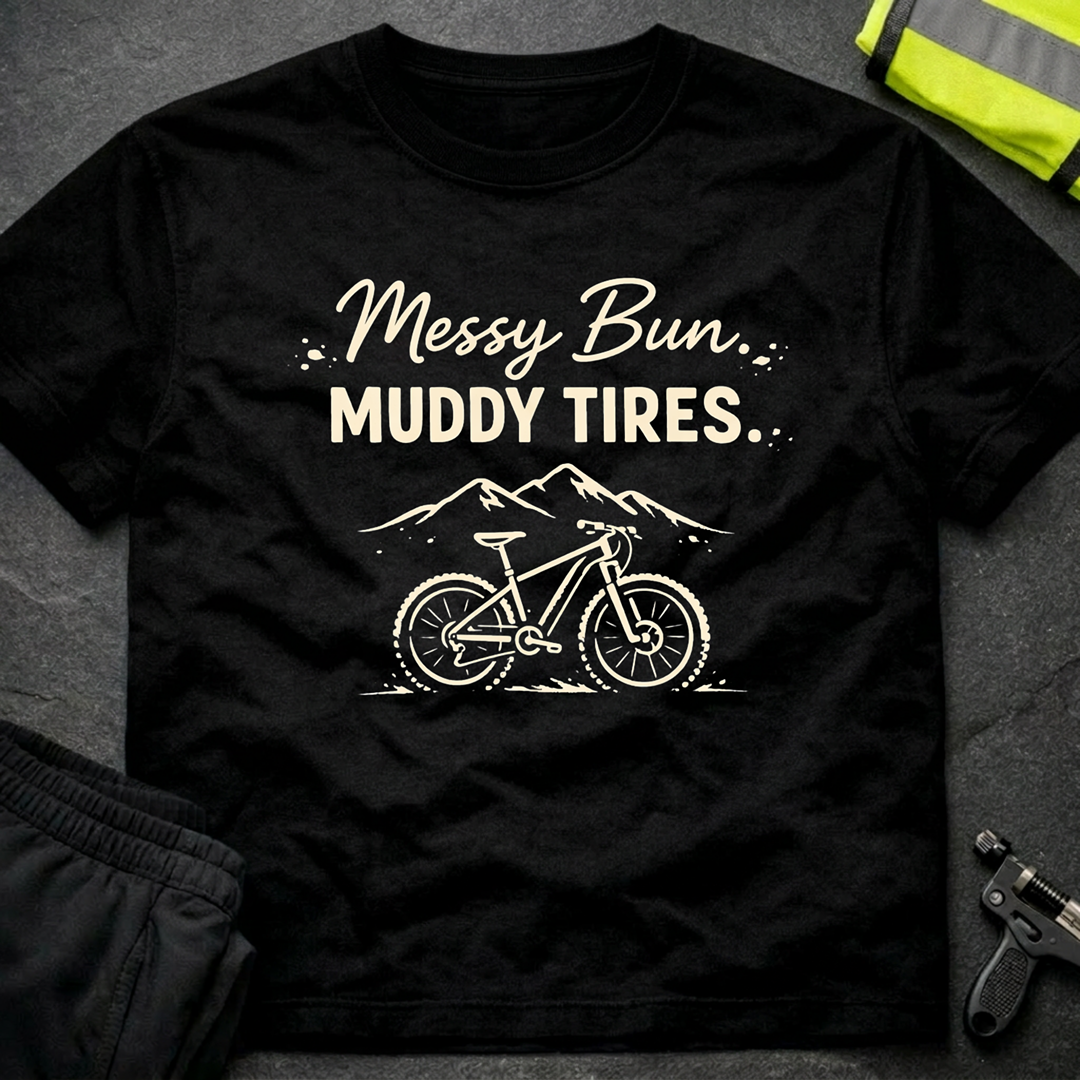 Messy bun Muddy tires T-Shirt