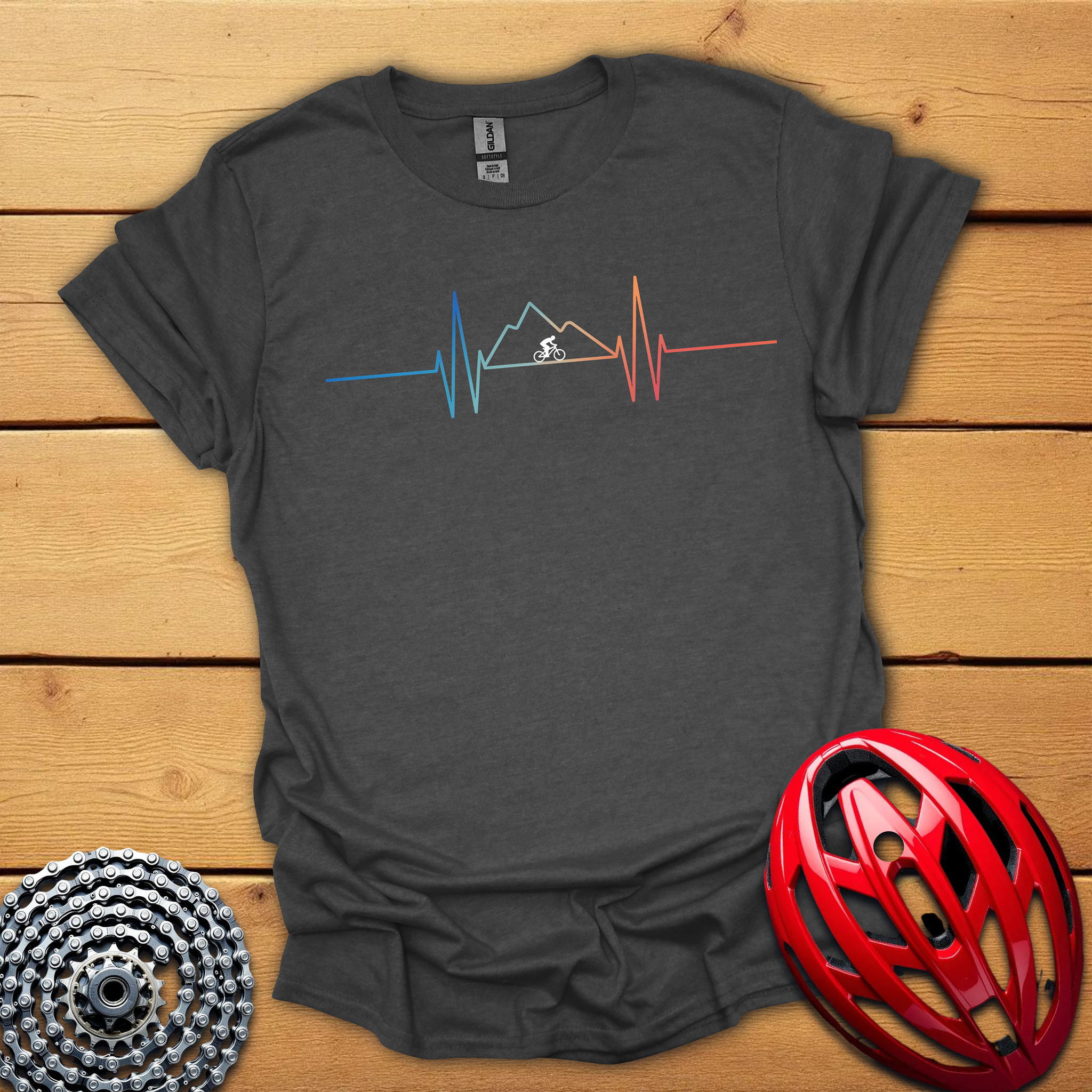 Mountain biker heartbeat T-Shirt