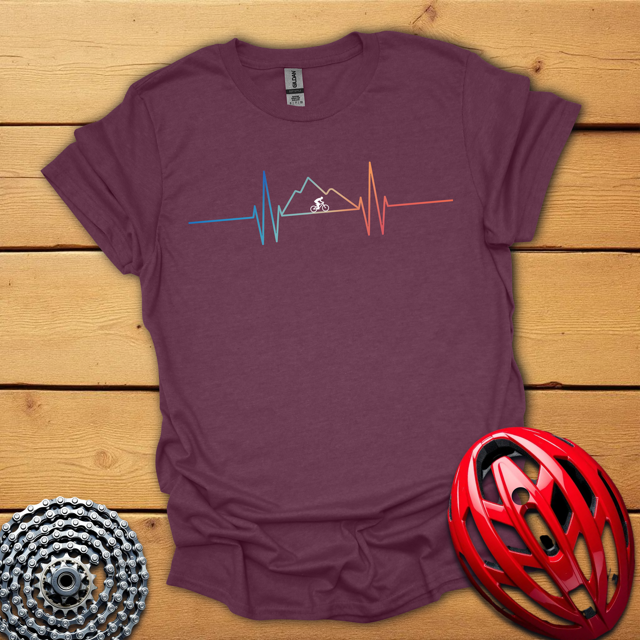 Mountain biker heartbeat T-Shirt