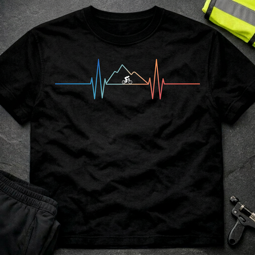 Mountain biker heartbeat T-Shirt