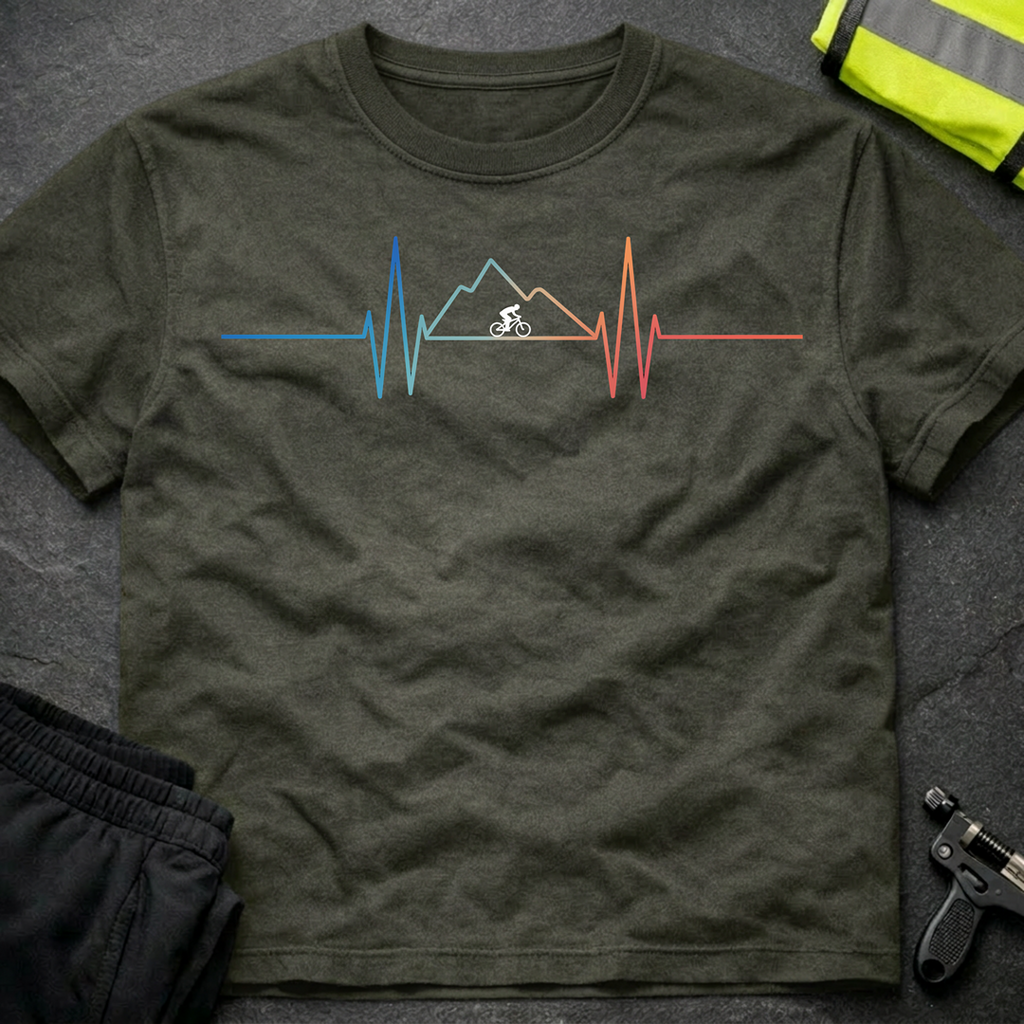 Mountain biker heartbeat T-Shirt
