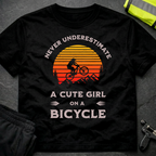 Never underestimate a cute girl on a bicycle T-Shirt