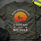 Never underestimate a cute girl on a bicycle T-Shirt
