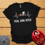 Pedal Burn Repeat cycling T-Shirt