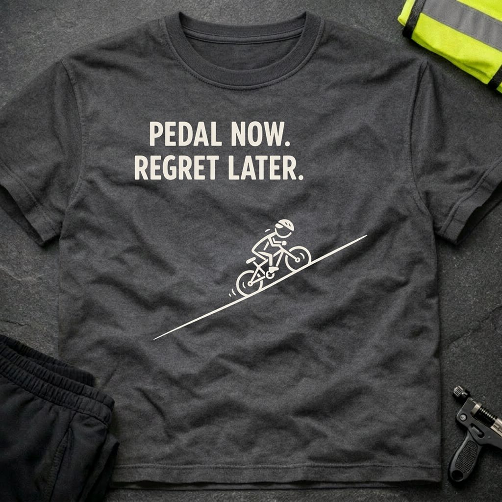 Pedal now Regret later T-Shirt