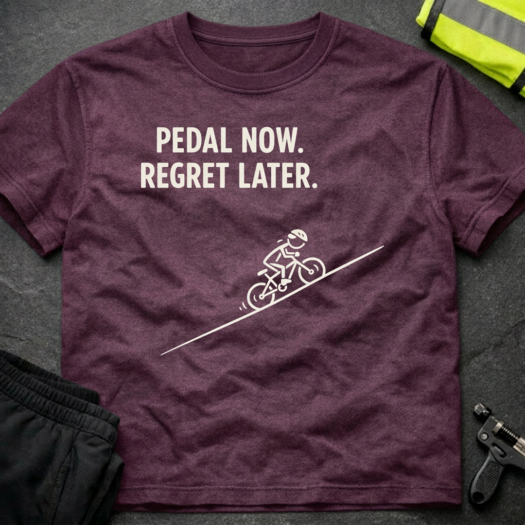 Pedal now Regret later T-Shirt