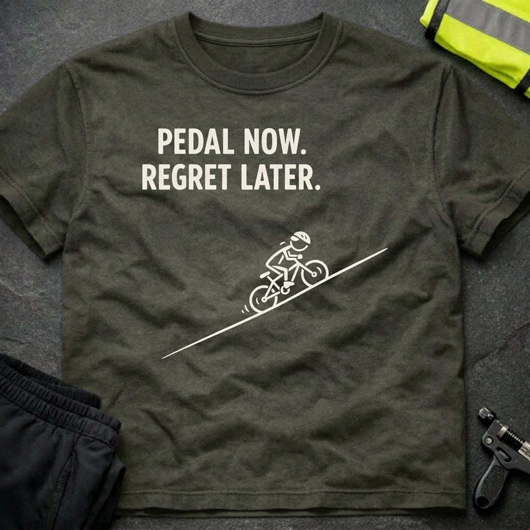 Pedal now Regret later T-Shirt