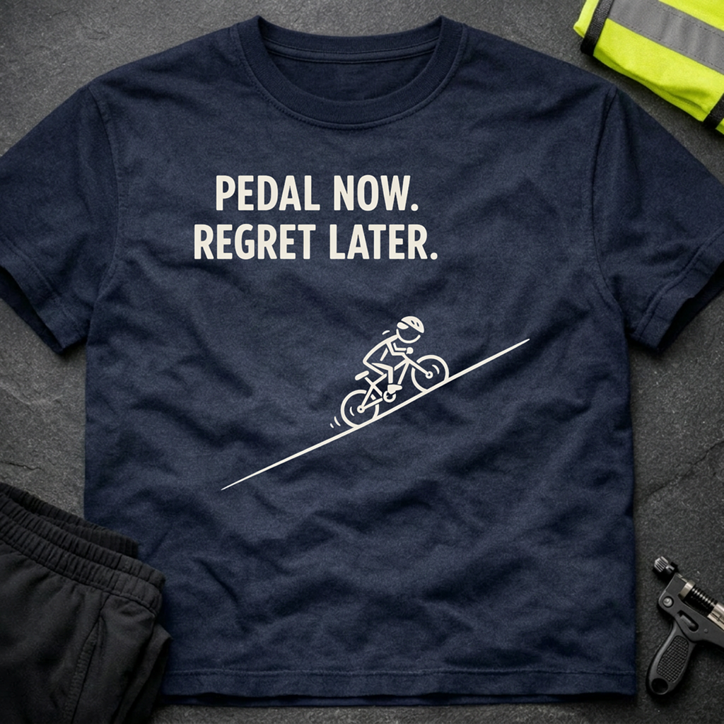Pedal now Regret later T-Shirt