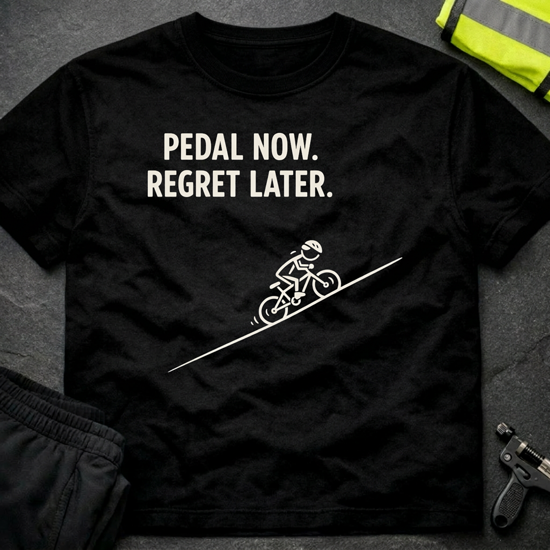 Pedal now Regret later T-Shirt