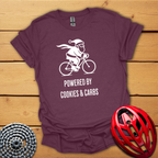Powered by cookies & carbs Christmas cycling T-Shirt