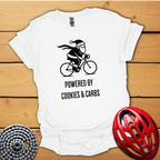 Powered by cookies & carbs Christmas cycling T-Shirt