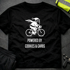 Powered by cookies & carbs Christmas cycling T-Shirt