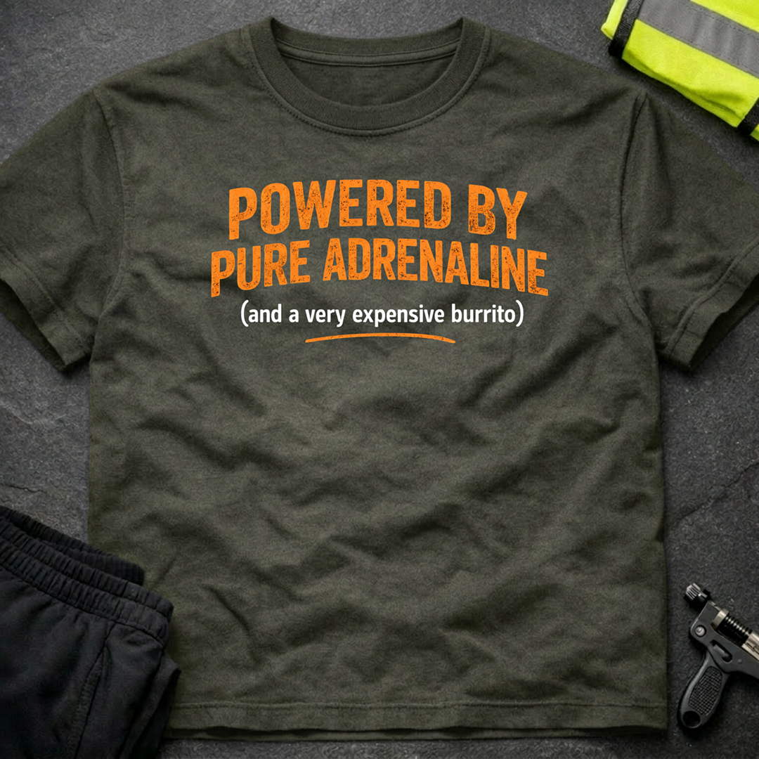 Powered by pure adrenaline T-Shirt