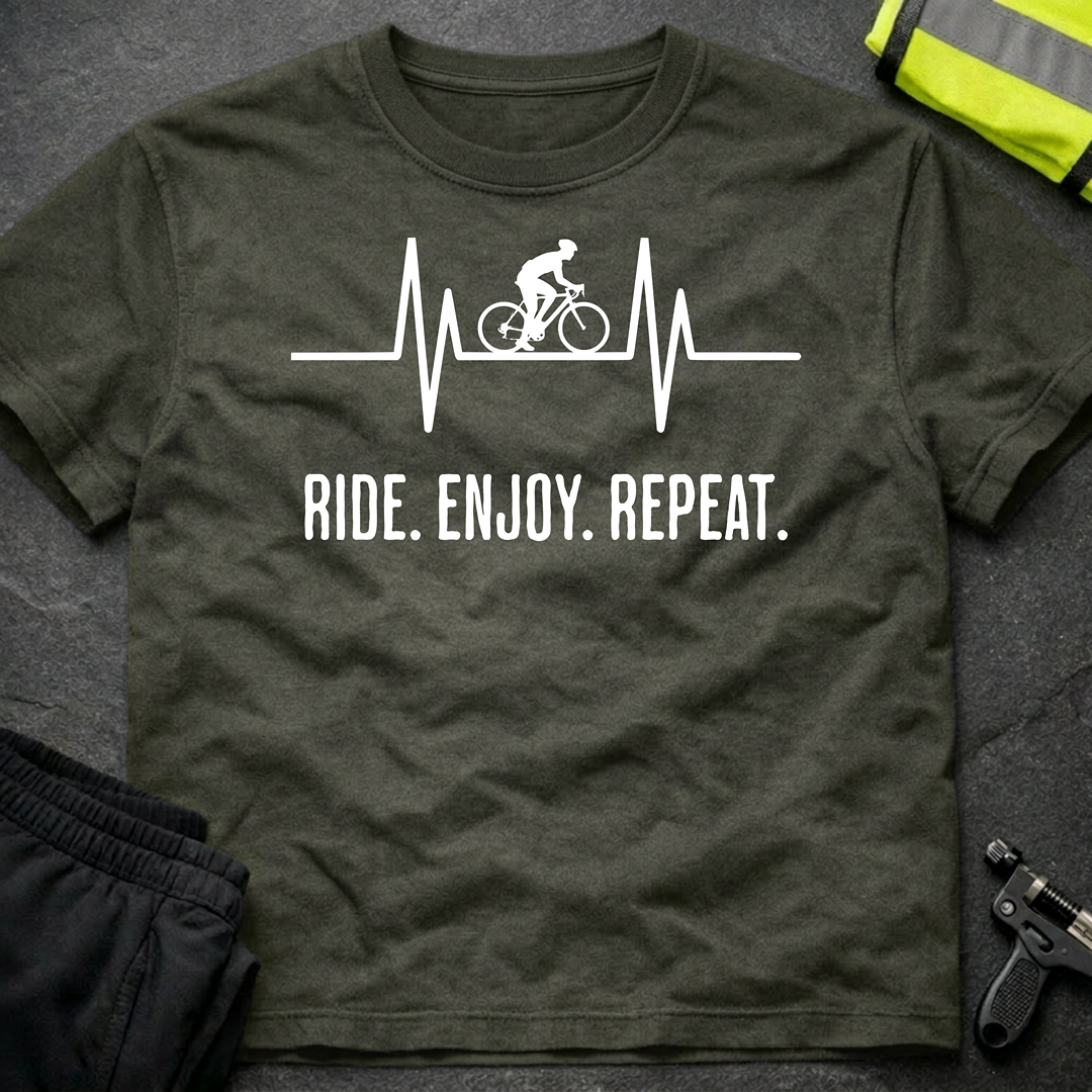 Ride Enjoy Repeat cycling T-Shirt