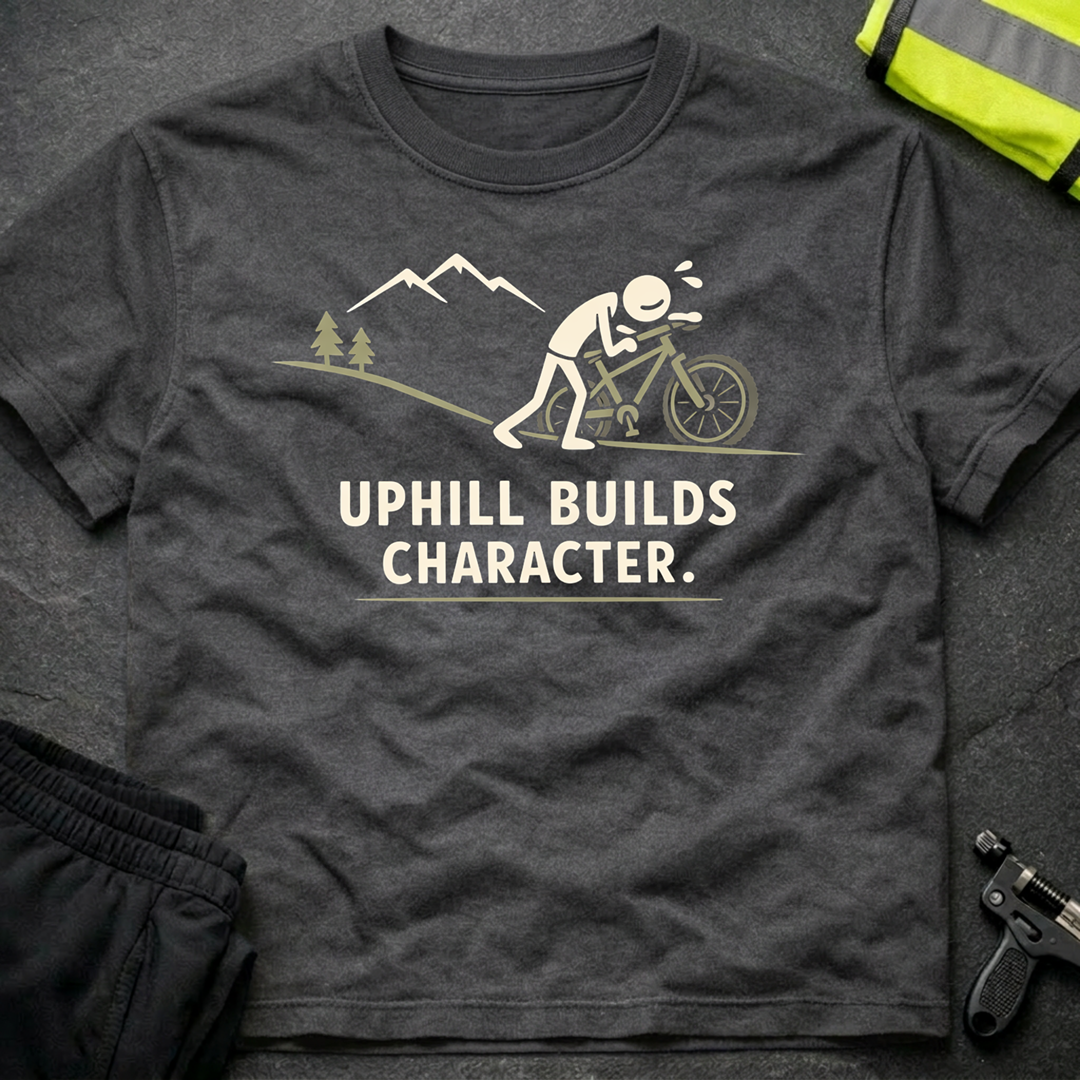 Uphill builds character T-Shirt