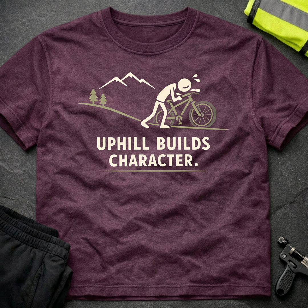 Uphill builds character T-Shirt
