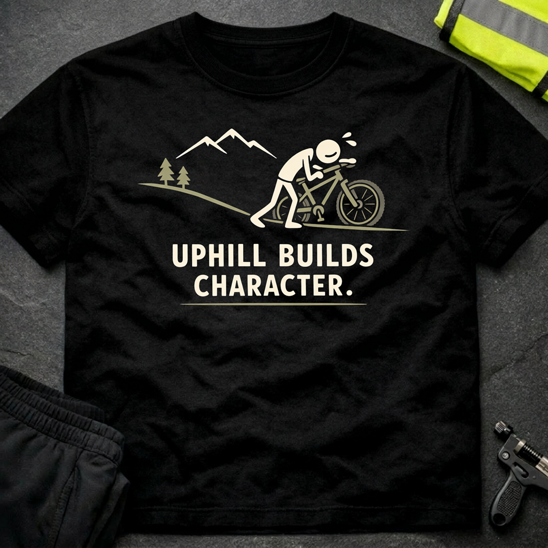Uphill builds character T-Shirt