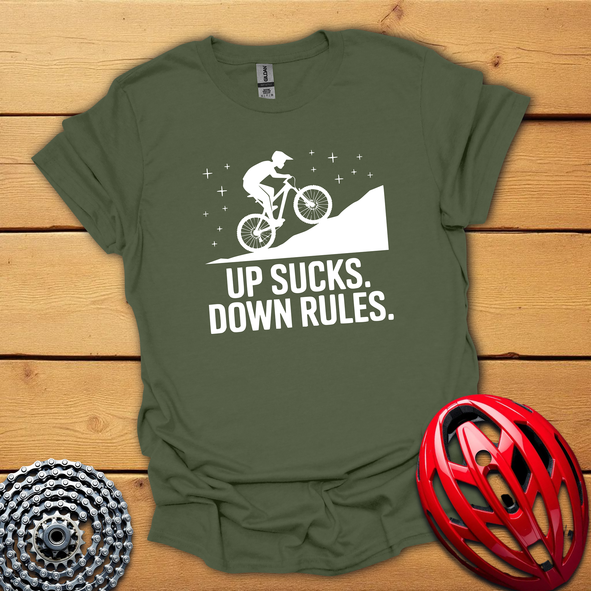 Up sucks, down rules MTB T-Shirt